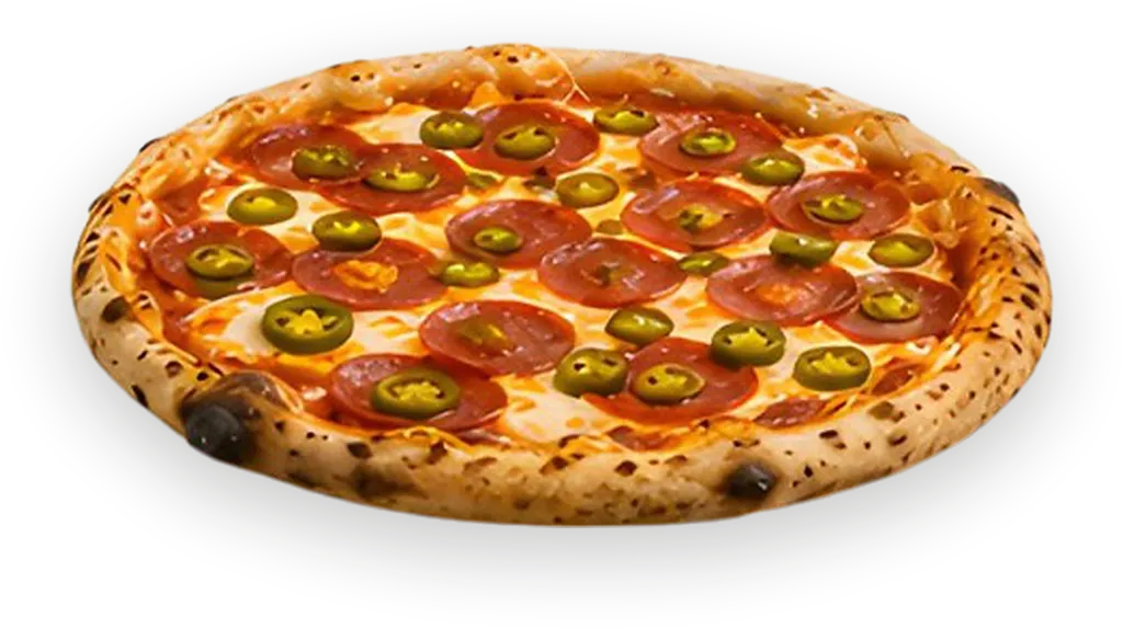 Spicy Diablo pizzoni with salami and jalapeños