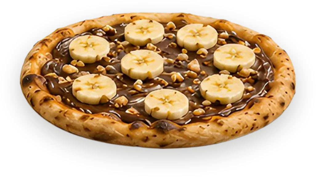 Nutella, banan va yongʻoqli shirin pitstsoni