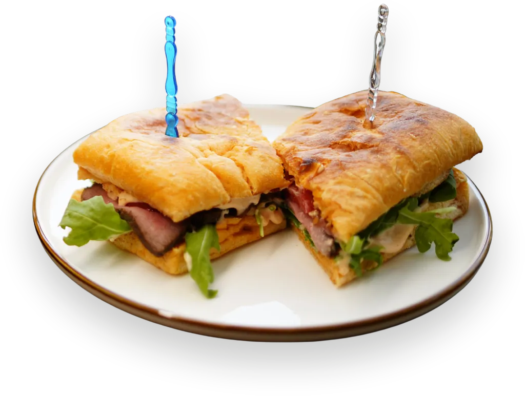 Roast beef sandwich on ciabatta